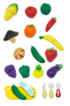 33-teiliges Spielzeug-Obst-Gemüse-Schneidset - Birlik Oyuncak