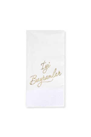 33 x 33 cm Goldfolie Frohe Feiertage gemustert 16er-Pack 1/8-Faltung weiße farbige Papierservietten SB-3441-G - Story