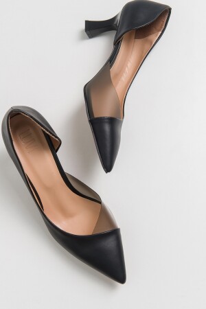 353 Black Skin Heeled Women's Shoes - Luvishoes