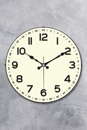 36 CM REAL DOMED GLASS FLOWING SECONDS QUIET MECHANISM DECORATIVE ATATURK WALL CLOCK MR-139 - EMORES