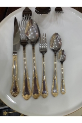36 Parça Gold Zümrüt Lüx Kaşık Çatal Bıçak Seti ZÜMRÜT3 - Çalışkan