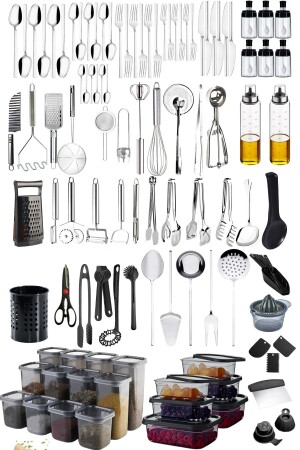 36 Piece Cutlery, Serving Utensils Storage Container Set Kitchen Utensils Ladle Set T0904KV7 - Mirilliahome
