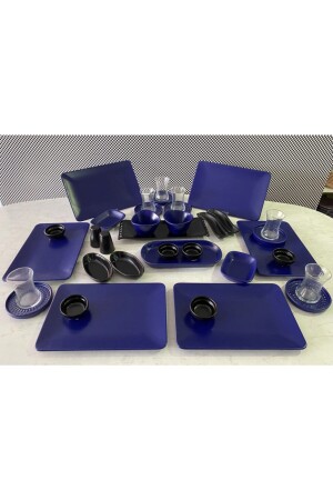 36 Piece Siera Matte Cobalt Breakfast Set AA0084 - Keramika