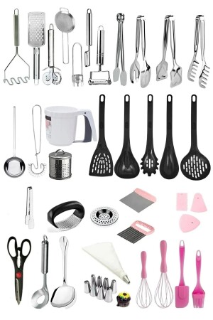 36 Pieces Modern Cake Salad Pasta Tongs Ladle Colander Spatula Spoon Set Dowry Set Economical Set homdem12 - Homerest