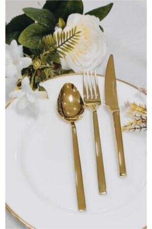 36-teiliges goldenes Titan-Gabellöffel-Set CMDBRNDFFGLTTYM01 - BRONDOFF