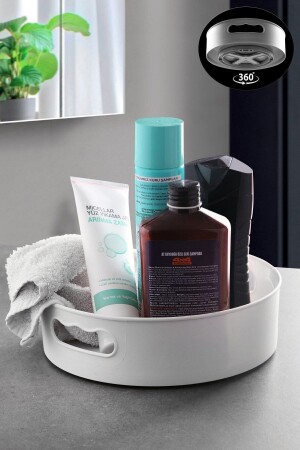 360 Degree Rotating Bathroom & Refrigerator Organizer Tray 153. UY. 403WHITE - Pazarika