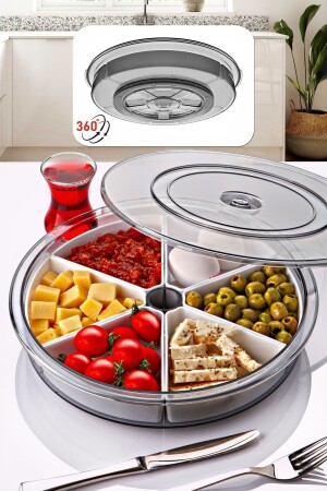 مجموعة الإفطار المدورة من 360 درجة - مجموعة الإفطار المدورة مع وعاء قابل للإزالة MCH09153 - Kitchen Life
