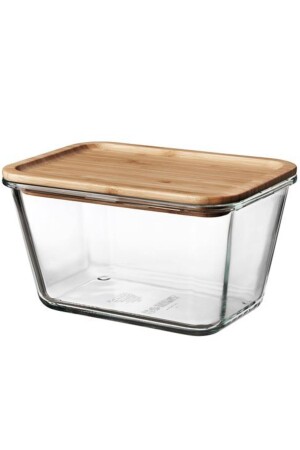 365+ 1,8 l Bambus 21 x 15 x 12 cm vakuumierter rechteckiger Bambus-Aufbewahrungsbehälter mit Deckel aus Glas – Bambus 1149269068 - IKEA