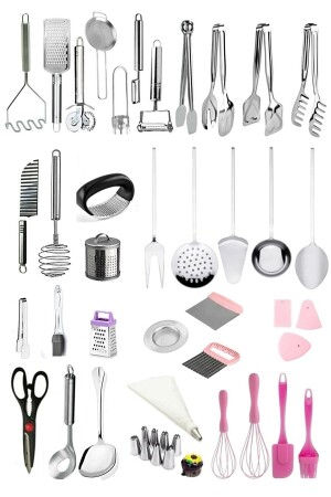 37-teiliges Küchenutensilien-Set, Mitgift-Set, Suppenkelle, Fischgabel, Kuchenspatel-Set T34348937397438 - Homerest