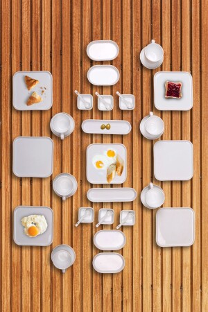 37-teiliges Teeservice + Frühstücksset der Tea-Serie - Evimsepette