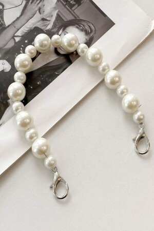 37cm Short Pearl Wallet & Bag Strap with Decorative Silver Hook - Emtory Home
