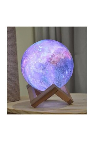 نور الليل 3D ديكوراتيف 6 لون تغيير المجرة كوكب القمر نور الليل مع موقف - Gkcshops