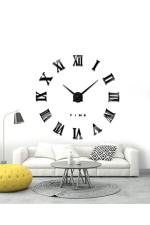 3d Black Roman Numeral Decorative Large Size Wall Clock Wooden Wall Clock MH263 - MİNAY HOME