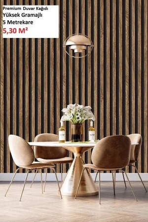 3d Effect 2061 Wainscoting Panel Wooden Wall Frame Patterned Wallpaper 5-30 M² - Bien Duvar Kağıtları