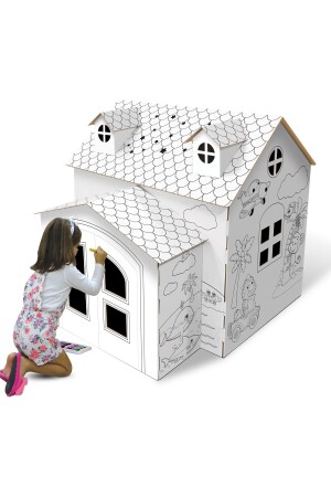 3D Large Cardboard Children's Playhouse - Painting House 5050 - Arnas Toys