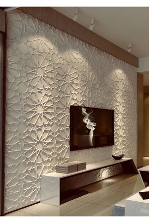 3D Paintable PVC Wall Panel Selçuklu (50-50 cm 4 pieces - 1 square meter) - Duvarım