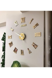 3d Roman Numeral Large Wall Clock Roman Gold A5R001 - Otantik