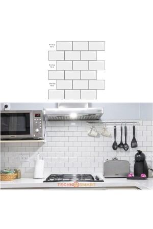 3d Self Adhesive 30×30cm Coating Ceramic Appearance White Wall Sticker Kitchen Bathroom - Technosmart