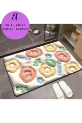 3d Su Emici Banyo Paspası Kaydırmaz Banyo Matı 38*58cm 3 Boyutlu Görünümdedir - AcarlarTicaret