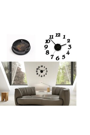 3d Wall Clock Latin Numerals Large Size MH242 - MİNAY HOME