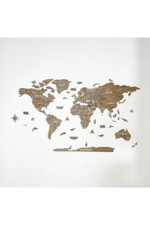 3d Wooden World Map Multilayer - English 3DDUNYA1 - Colorfull Worlds