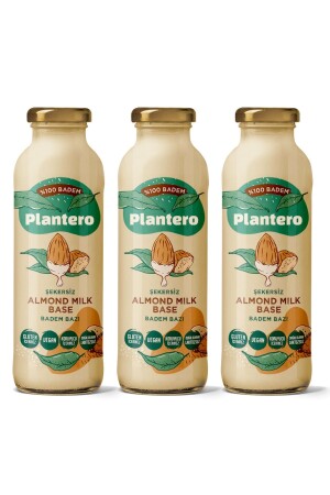 3er-Pack konzentrierte Pflanzenmilch auf Mandelmilchbasis (250 GR – 100 % MANDELN – ZUCKERFREI) - Plantero