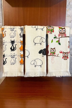 3er-Set Baumwollhandtücher mit Fransen, 40 x 60 cm, bedruckte Handtücher, Hand- und Gesichtshandtuch, weich gemustertes, wasserabsorbierendes Set TOWEL-SET-40x60 - CNR Garden
