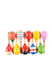 Set of 3 Wooden Maracas / QQTKM - Toys Go Green