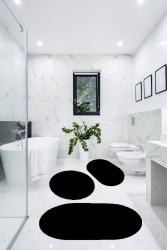 3'lü Banyo Halısı Paspası Oval Peluş Klozet Takımı-siyah 60x90(ELİPS)-50x60(ELİPS)-60x60(YUVARLAK) BSLYBANYO3LÜ - BESELY