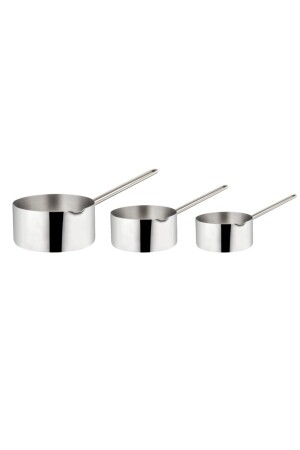 3'lü Çelik Kaçerola -sütlük-sosluk Seti (12cm-14cm-16cm) 3LÜ KAÇEROLA SETİ - İnci Çelik