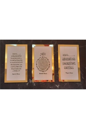 3lü Dua Seti (bereket-ayetel Kürsi- Nazar Duaları) Beyaz-gold - Hediyesepetin