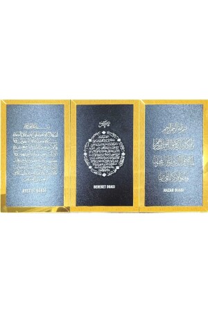 3lü Dua Seti (bereket-ayetel Kürsi- Nazar Duaları) Siyah-gold - Hediyesepetin