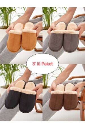 3'lü Paket Önü Kapalı Içi Kürklü Terlik Ev Terliği Çeyiz Bohça Seti MD22558 - Moda Devrin