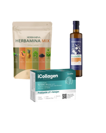 3’lü Set Herbamina Mix&Herbamina Kayısı Mix&icollagen Kolajen Ve Probiyotik Tablet - Herbamina