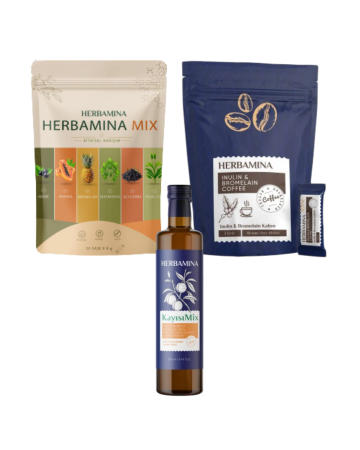 3’lü Set Herbamina Mix&Herbamina Koffie Coffee INULIN & BROMELAIN COFFEE&Herbamina Kayısı Mix - Herbamina