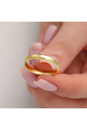 3mm Edge Chamfered Silver Wedding Ring - Deren Gümüş