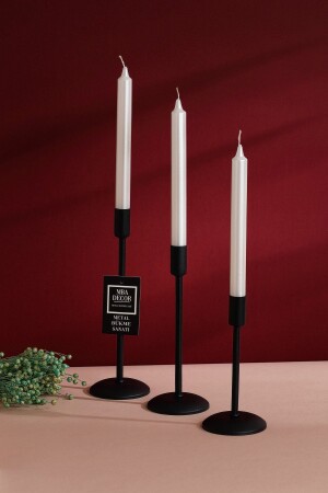 3Pcs Flat Leg Stainless Black Candlestick Candle Holder Decorative Candle Holder Thin Long Leg Home Decoration - Mba Decor Metal Bending Art