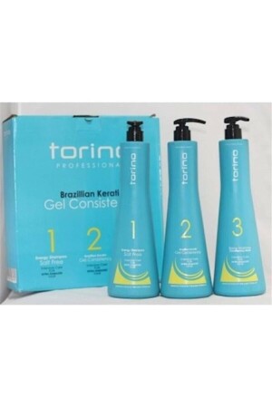 م.ن.ز-جيل كيراتين برازيلية تنفخ جافة دائمة التمرير والرعاية مجموعة 3x1100ml - حجم كبير - Torino