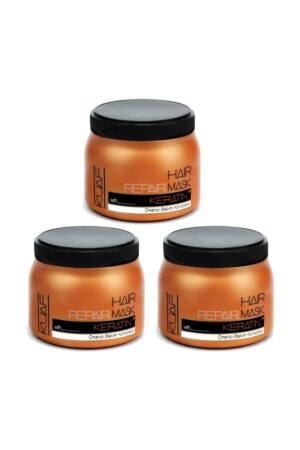 3x500ml Haarpflegemaske mit Keratin für verbranntes und geschädigtes Haar - Kuaf
