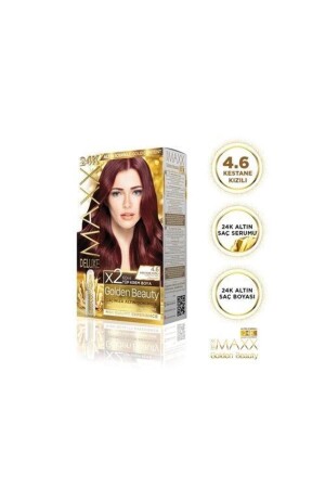 منز-ذهبية 4. 6 كاستنيت حمراء 24k زرقاء لون الشعر - Maxx Deluxe
