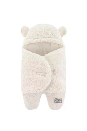 4-7 Months Baby Outer Swaddle Sleeping Bag Curly Wellsoft Plush Off White - Migie