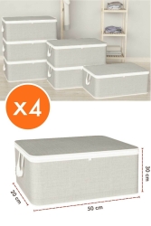 4 Adet Gri Baza Altı Hurç-30*50*20 Cm EC-YENIHURC-GRI-SET4 - She Berrak