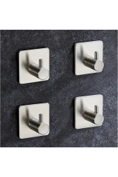 4 Adet Paslanmaz Çelik Banyo Askısı - Bornoz Askısı - Havlu Askısı - Havluluk - Askılık PASLANMAZ HOOKS - Zift Unique