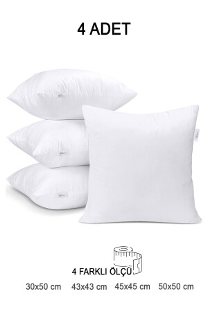 4 Adet Premium Kare Kırlent Iç Yastık 1.kalite Elyaf Dolgulu Koltuk Yastığı-45x45-43x43-30x50-50x50 - Vionel Home