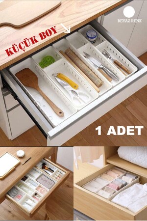 4-Compartment Drawer Adjustable Sock Organizer White Color 1 Piece - Fafatara