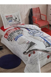 4 Dört Mevsim Kapitone Nevresim Takımı Tek Kişilik Skate Bej ST16755 - Özdilek