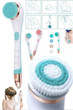 4 In 1 Rechargeable 4 Headed Massage Brush Back Scrub Foot Scrubbing Device Pro Smart Device Scrub med5c - Utelips