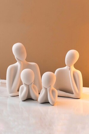 4 Kişilik Beton Heykel Obje Biblo Aile - Lalezen Home
