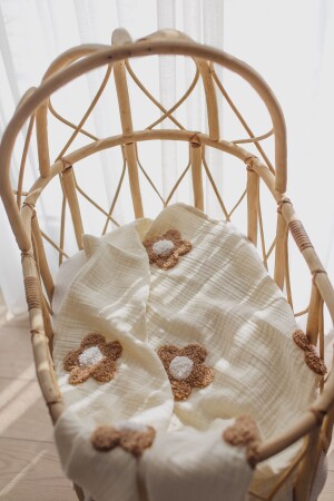 4-lagige Musselin-Teddy-Gänseblümchen-Decke - Dery Baby