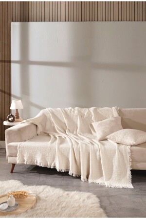 4 Layer Double Sided Muslin Sofa Cover (200 X 200) - Oteks Home Collection